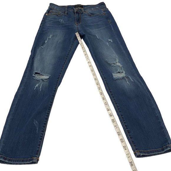 Judy Blue Mid Rise Relaxed‎ Fit Distressed Jeans Size 7 / 28 - Picture 7 of 9